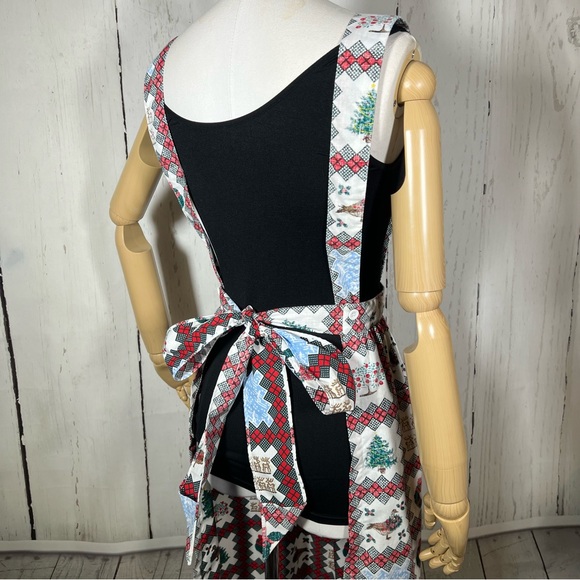 Vintage Reyn Spooner Christmas Kitchen Full Apron Hawaiian Print O/S Like New - Picture 9 of 16
